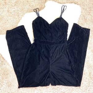New Abercrombie and Fitch Black Velvet Jumpsuit XS